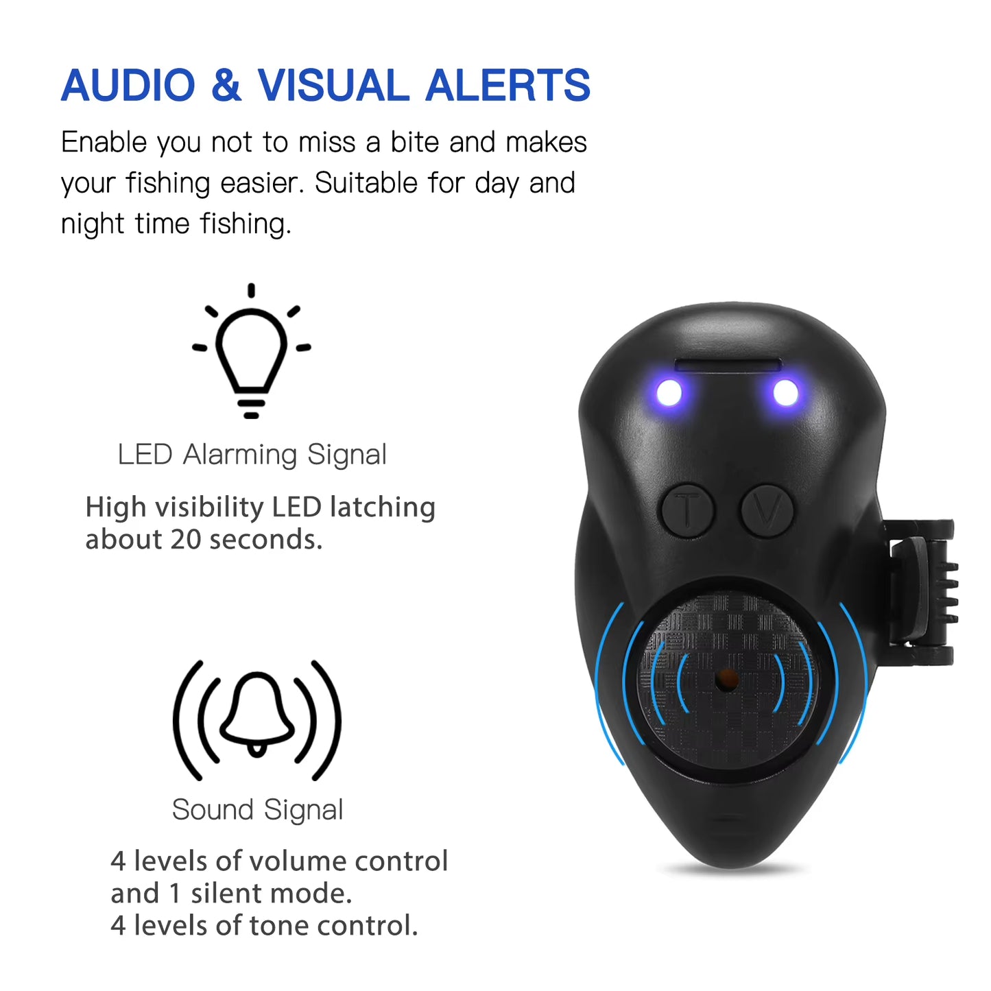 Fishing Bait Alarm LED Fishing Bait Alert Luminous Fishing Bait Indicator