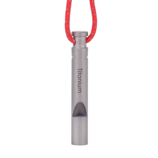 Outdoor Ultralight Titanium Emergency Whistle with Cord Outdoor Survival Camping Hiking Exploring