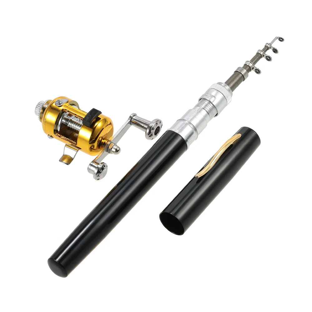 Outdoor Portable Mini Pen Fishing Rod Telescopic Pocket Pen Fishing Rod Mini Fishing Pole Fishing Accessories