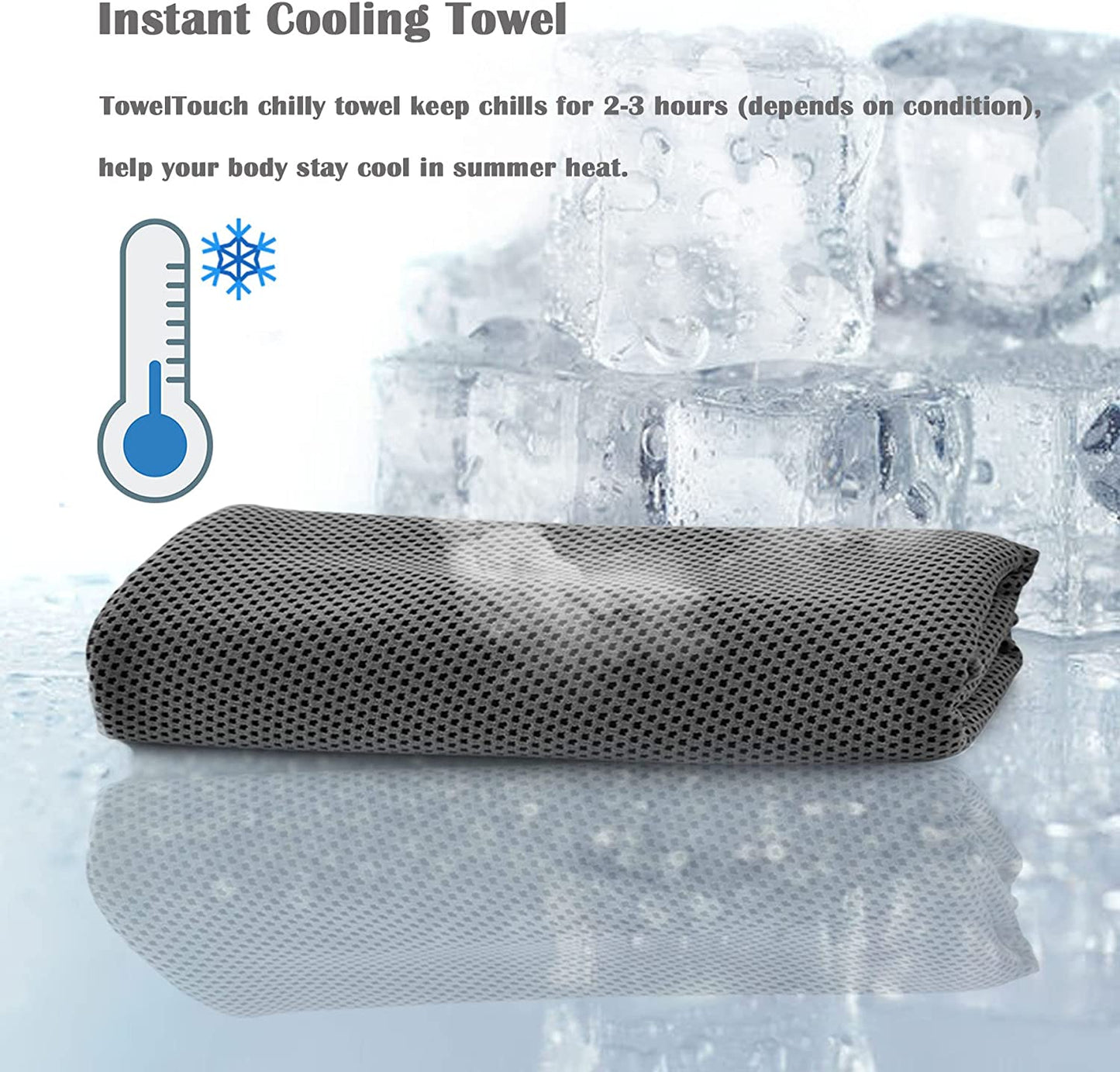 Cooling Towel for Neck Cooling Towel 4 Pack, (40"X12") Soft Breathable Cooling Towels for Hot Weather, Athletes, Yoga, Gym, Workout, Sports, Camping, Microfiber Ice Cool Towel, Chilly Towel