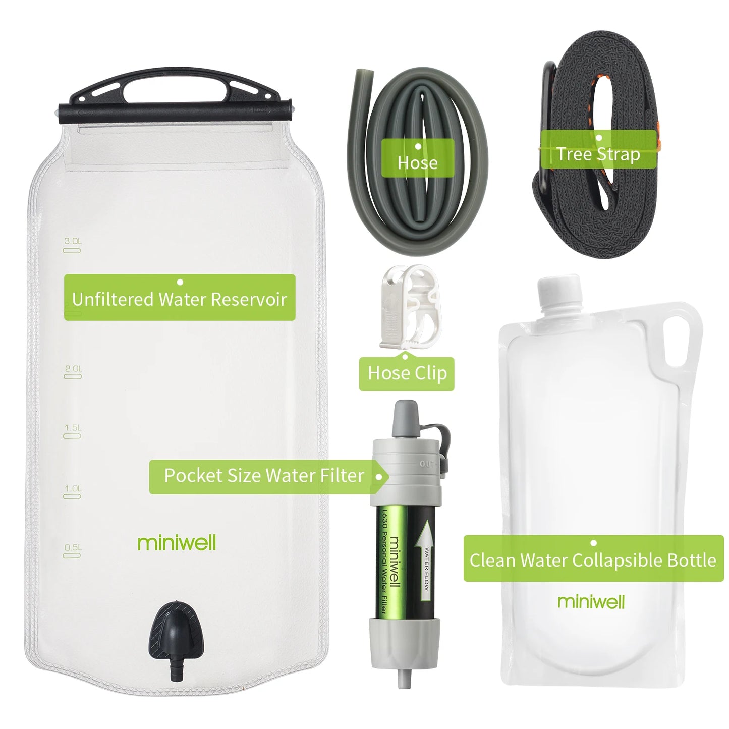 Water Purifier Water Straw Filter Survival Emergency Kit for Hiking,Camping,Survival,Emergency